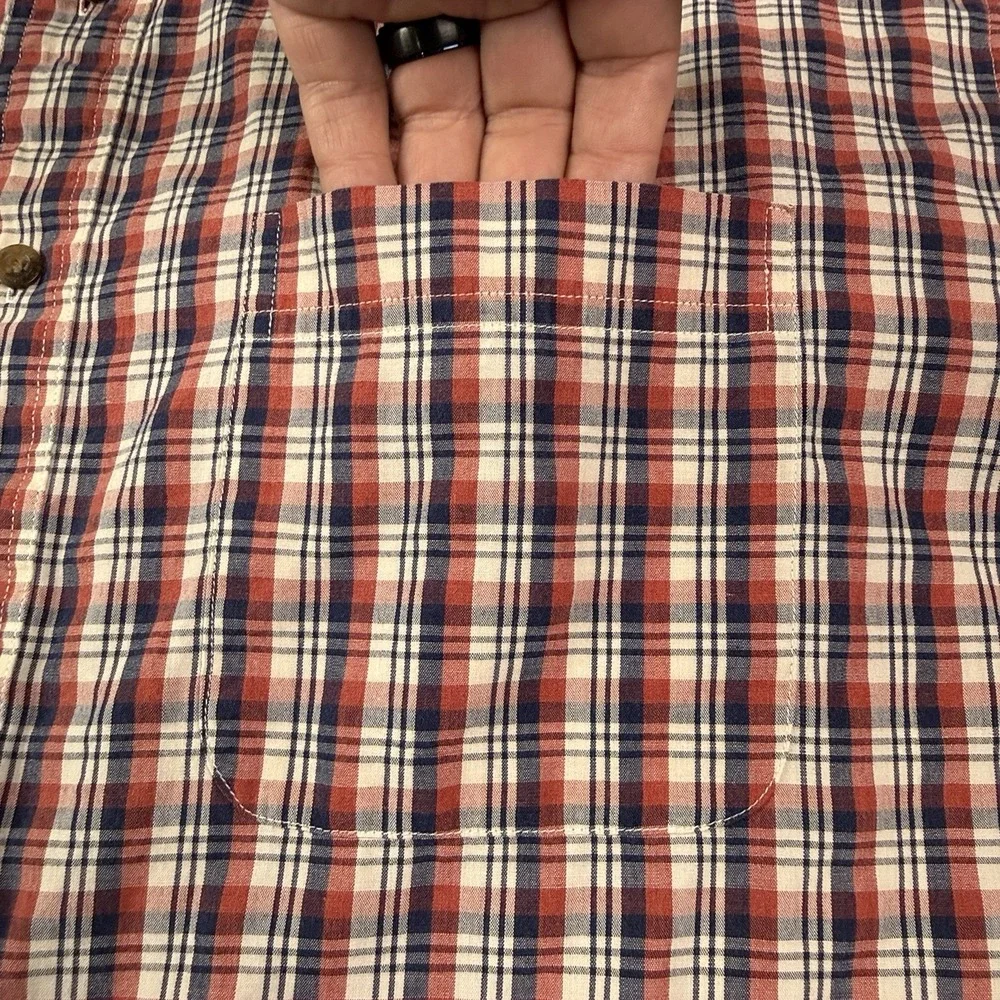 BD Baggies Mens Button Down Shirt Large Vintage Chatham Cloth Plaid Hong Kong